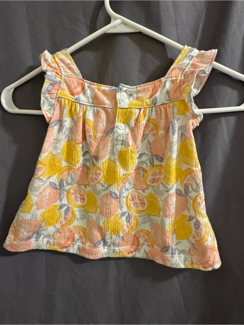 Carter's Peach & Yellow Fruit Print Girls Tank Top